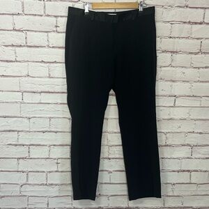 David’s Bridal Satin Waistband Fitted Suit Pants Black Like New Size 12